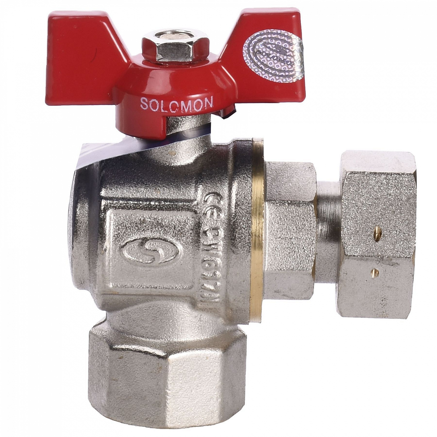 Кран кульовий кутовий з накидною гайкою SOLOMON 3/4″ ВВ PN40 160401 в інтернет-магазині Yago