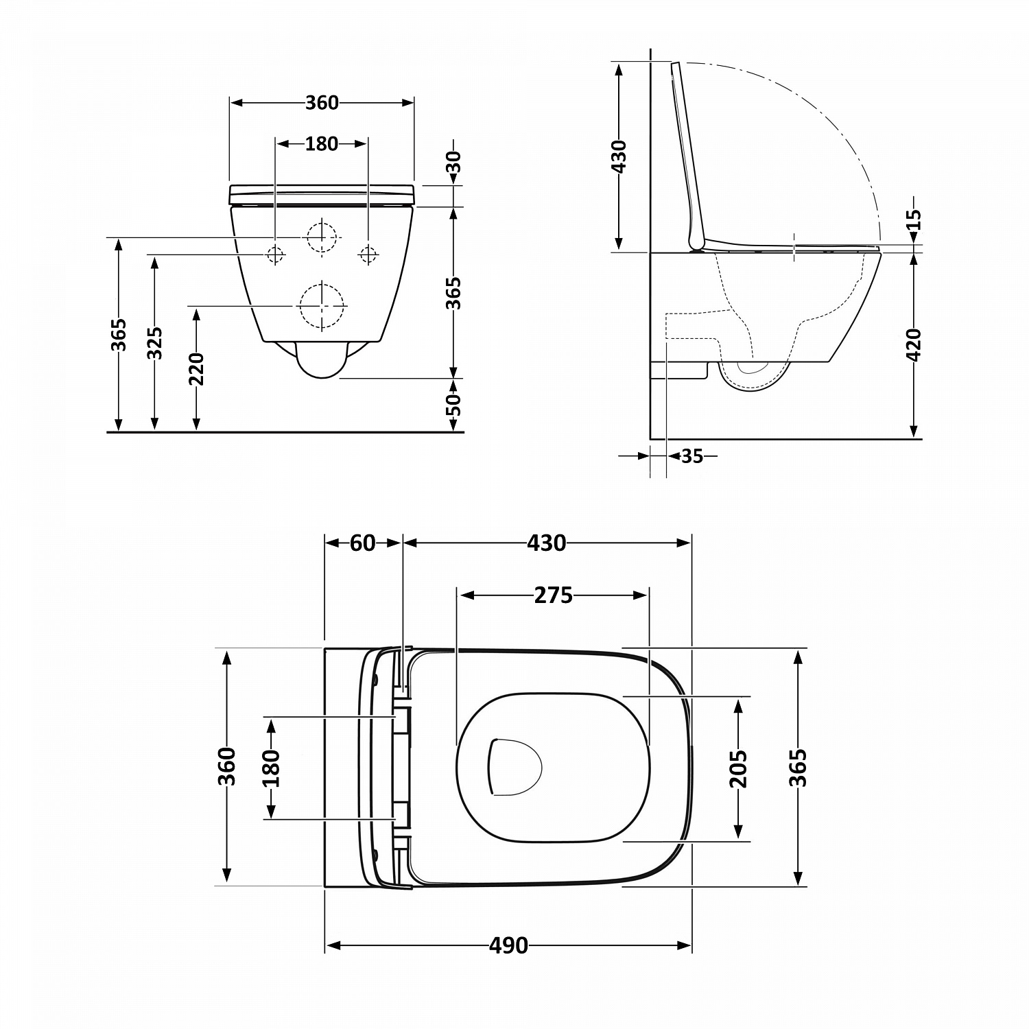 Унітаз підвісний Qtap Robin Mew безобідковий з сидінням Soft-close QT13332381АSW