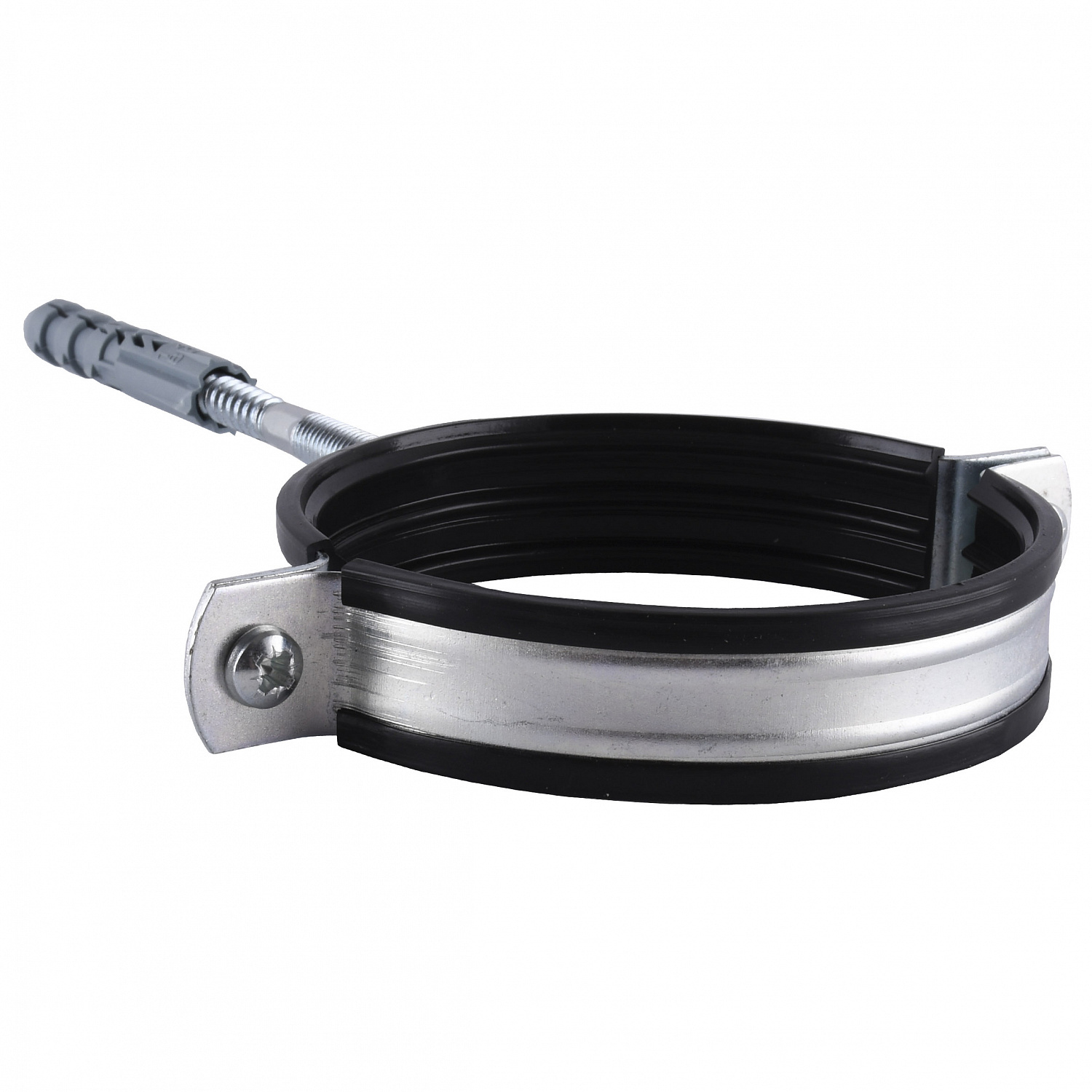 Хомут трубний SOLOMON  (комплект)  4″, 108-118мм  з гвинтом 10х120 та дюбелем в інтернет-магазині Yago