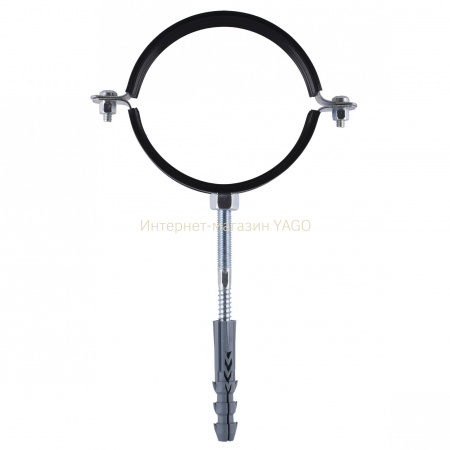 Хомут трубний SOLOMON  (комплект)  4″, 108-118мм  з гвинтом 10х120 та дюбелем в інтернет-магазині Yago