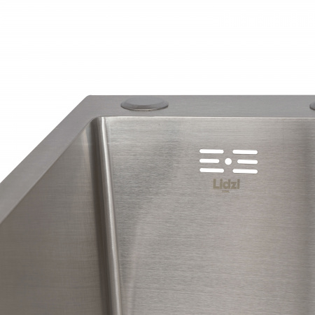 Мийка для кухні інтегрована Lidz Handmade H6350R крило праворуч (LDH6350BRUR45587) Brushed Steel 3,0/1,0 мм