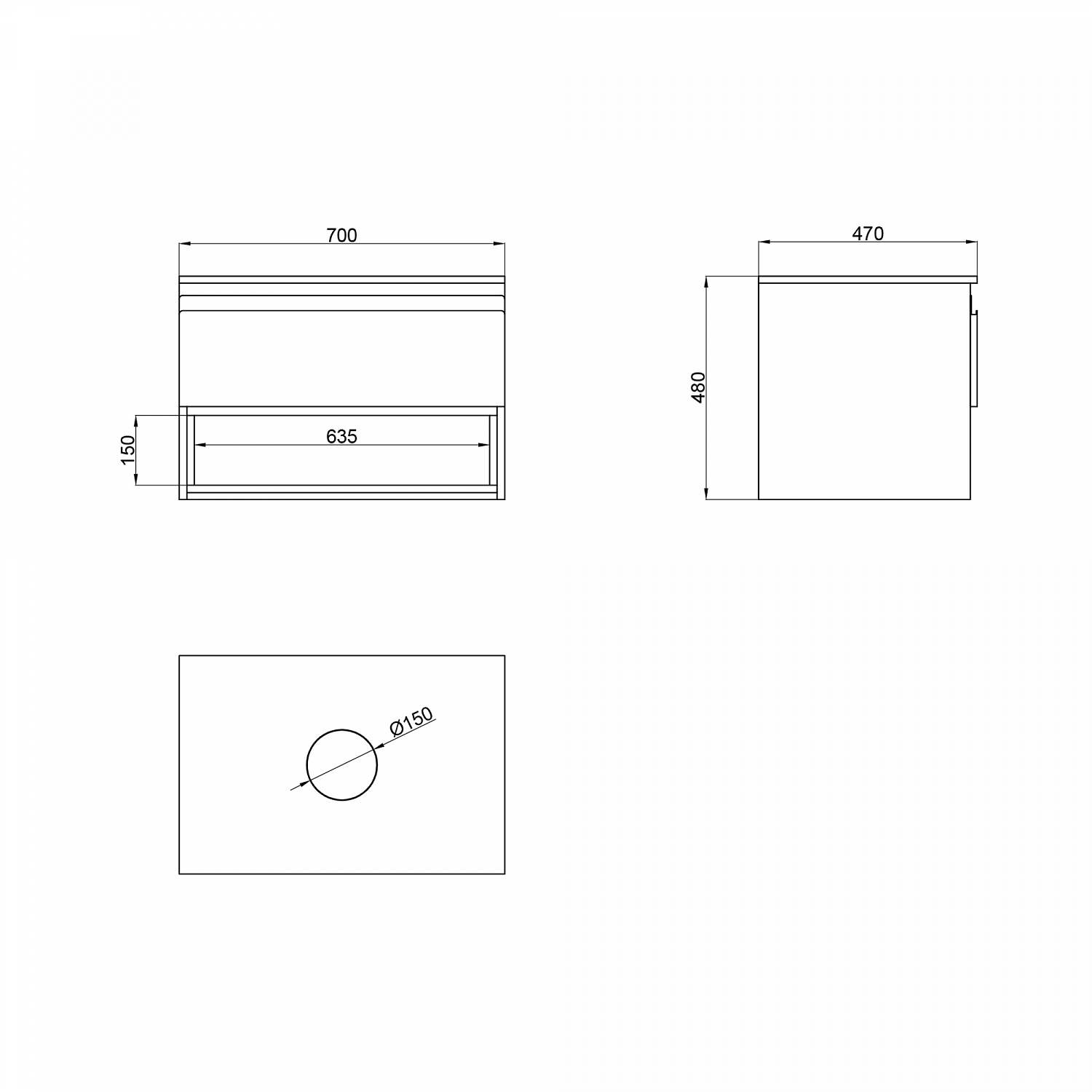 Тумба підвісна Qtap Robin 700х476х437 White/Whitish oak зі стільницею QT1379TPН7001WWO
