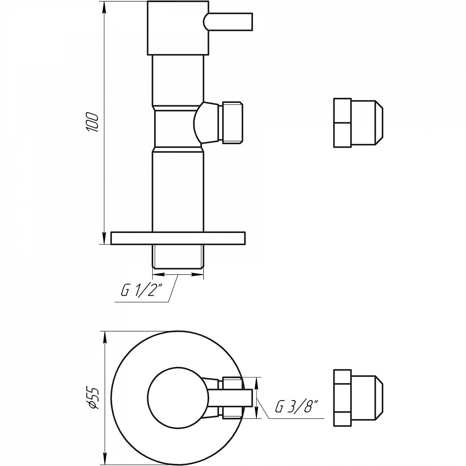 Кран напівобертовий кутовий з цангою SOLOMON 1/2″х 3/8″ Lazer 7076 в інтернет-магазині Yago