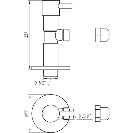 Кран напівобертовий кутовий з цангою SOLOMON 1/2″х 3/8″ Lazer 7076 в інтернет-магазині Yago