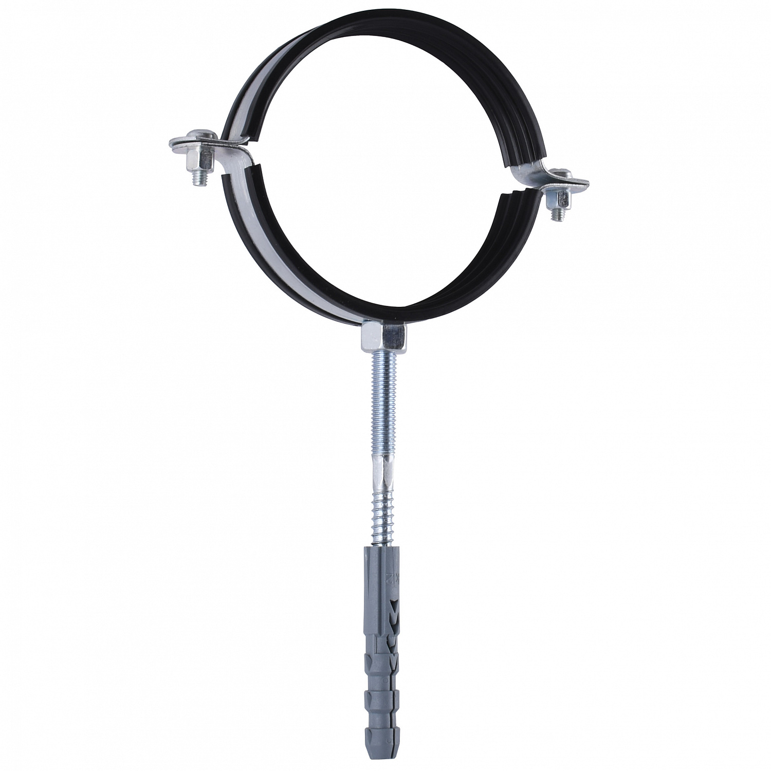 Хомут трубний SOLOMON  (комплект)  4″, 108-118мм  з гвинтом 10х120 та дюбелем в інтернет-магазині Yago