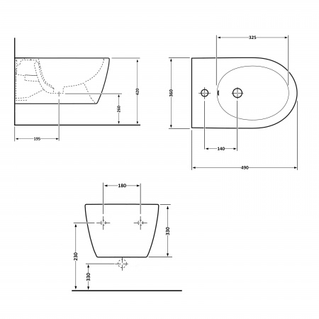 Біде підвісне Qtap Robin 515х370х350 White QT13551381GW