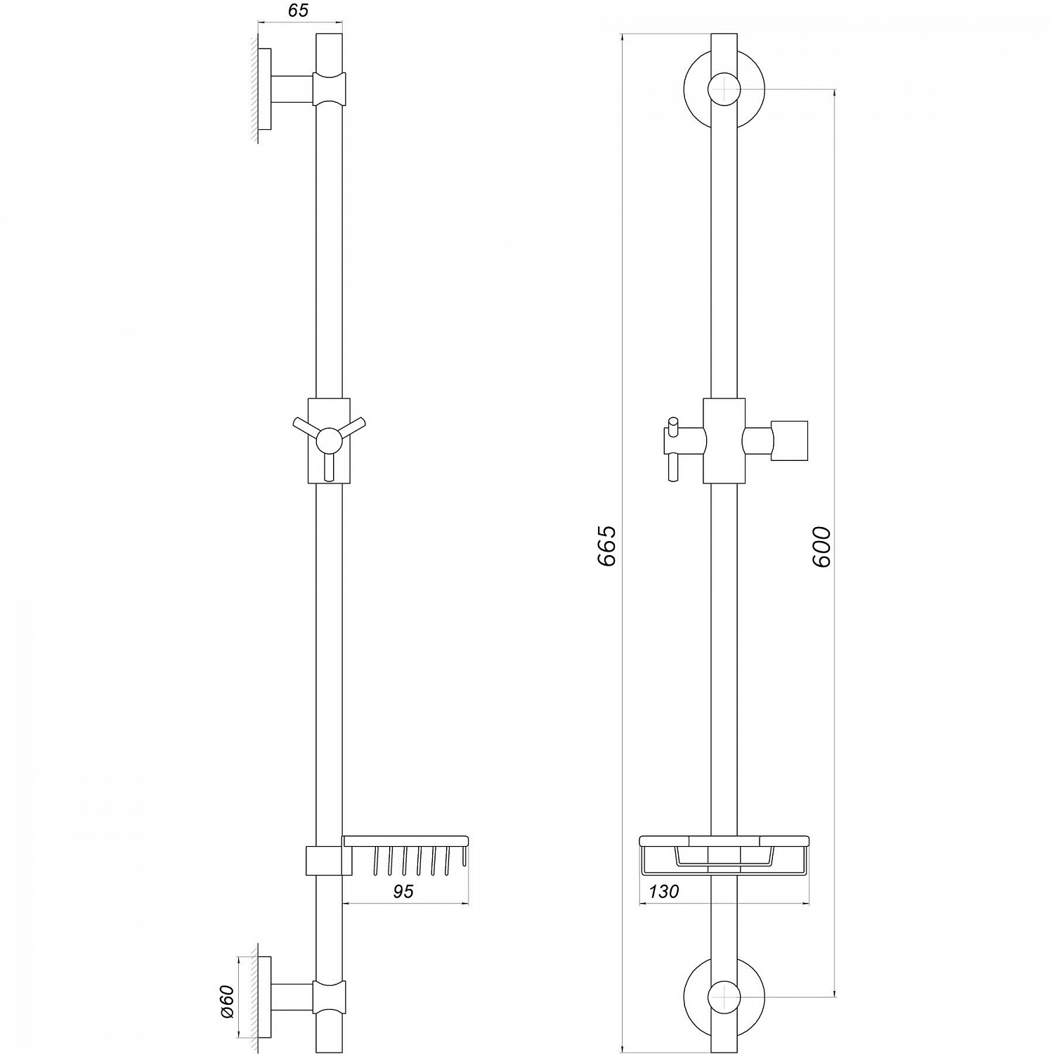 Душова стійка Globus Lux DS-1106-CR