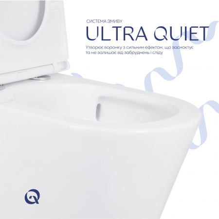 Унітаз-компакт Qtap Scorpio безободковий Ultra Quiet з сидінням Soft-close QT14222125AUQW