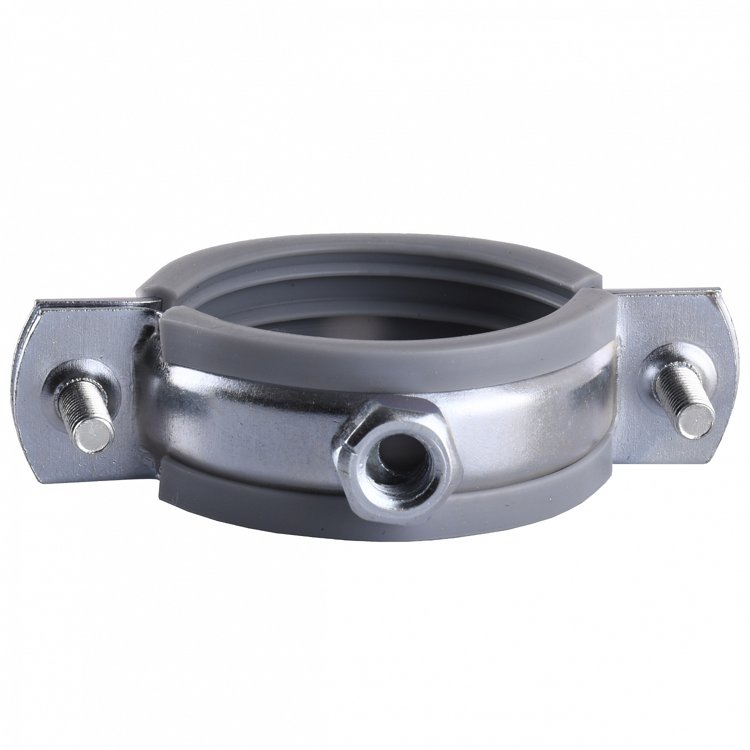 Хомут в зборi CR  1  1/4″ (42-47мм) з гвинтом-шурупом 8*80 та дюбелем в уп., сірий в інтернет-магазині Yago