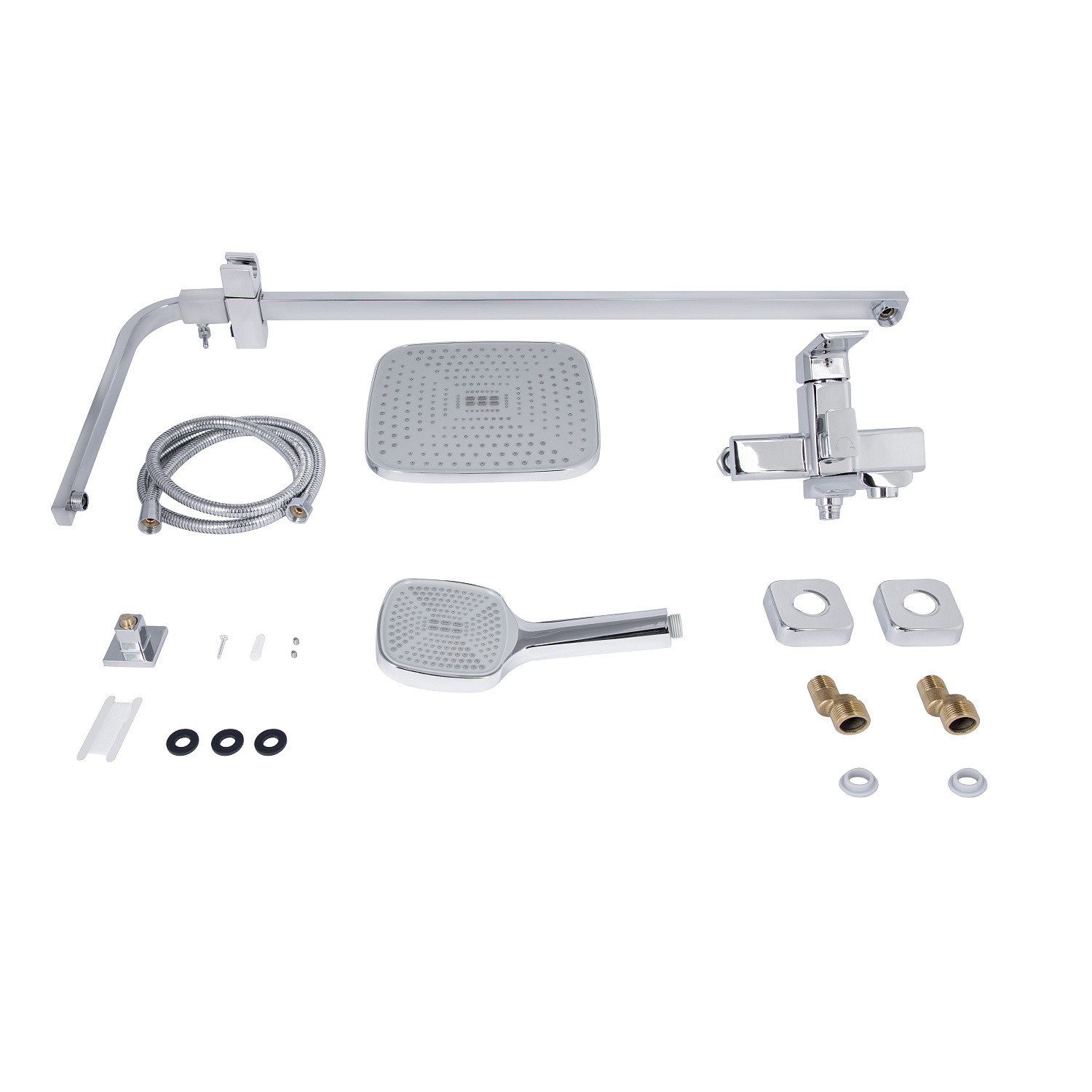 Душова система універсальна Lidz Dozorca 1030 на три споживача (з виливом) (k35) LDDOZ1030CRM45407 Chrome