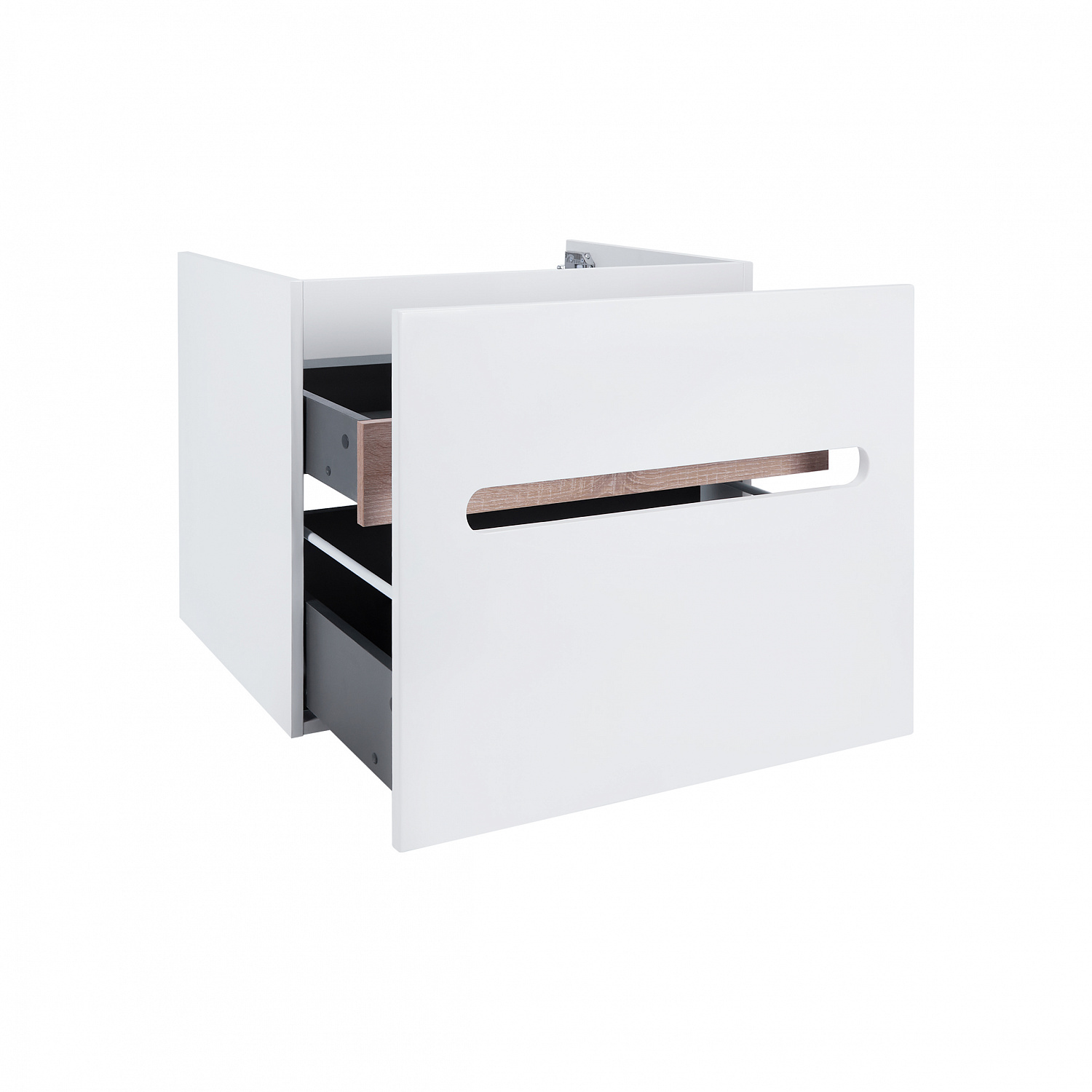 Тумба підвісна Qtap Virgo 700х580х437 White/Whitish oak QT1874TPА701W