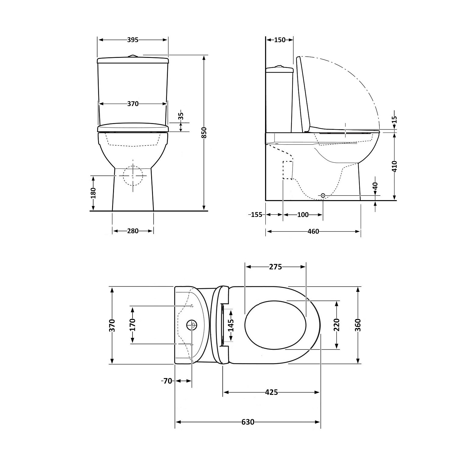 Унітаз-компакт Qtap Robin Ultra Quiet безободковий з сидінням Soft-close QT13222128AUQ1W