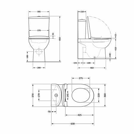 Унітаз-компакт Qtap Robin Ultra Quiet безободковий з сидінням Soft-close QT13222128AUQ1W