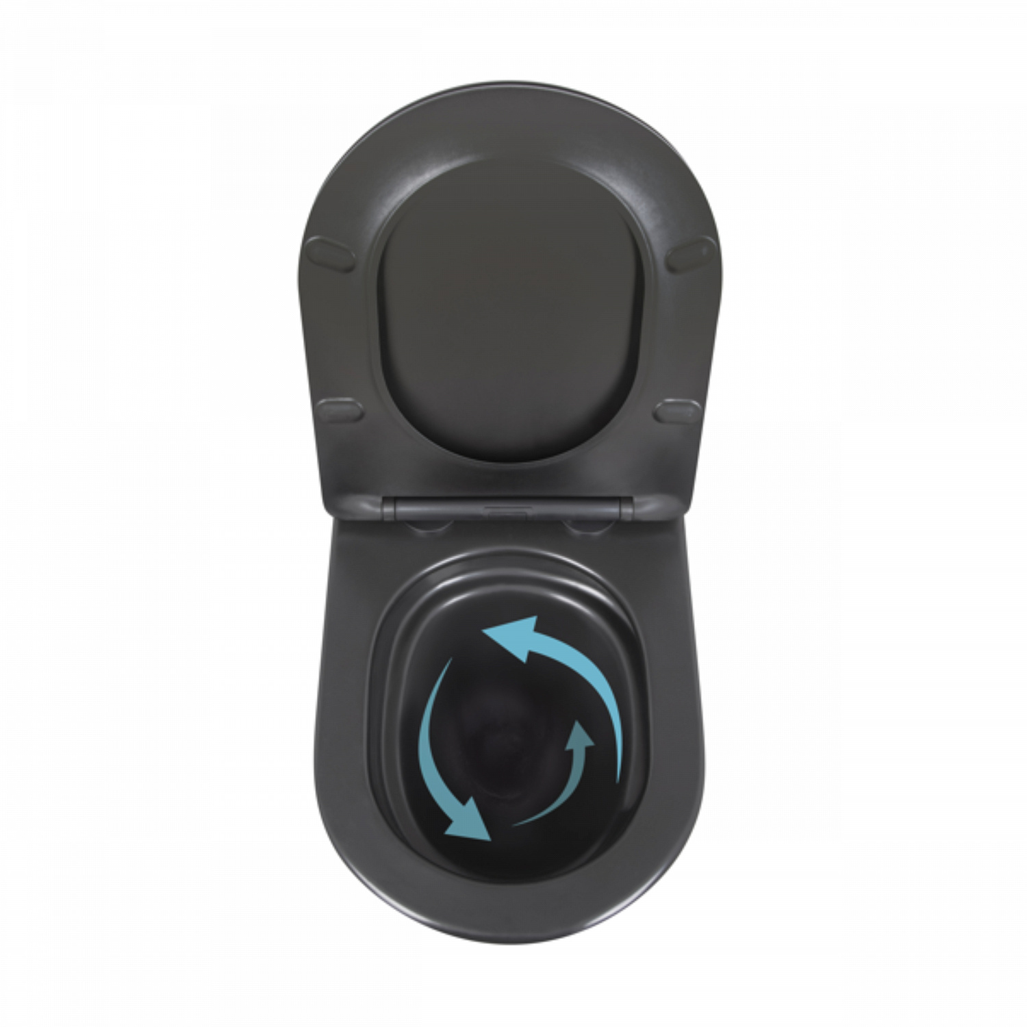 Унітаз підвісний Qtap Robin New Ultra Quiet безобідковий з сидінням Soft-close MATT BLACK QT13332381АSMB