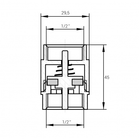 Клапан зворотного ходу води латунний 1/2″ВР х 1/2″ВР ливарний Б3601А VA в інтернет-магазині Yago