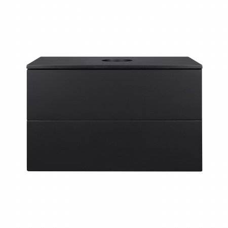 Тумба підвісна Qtap Tern 800х476х469 Matt black зі стільницею QT1779TPL802MB