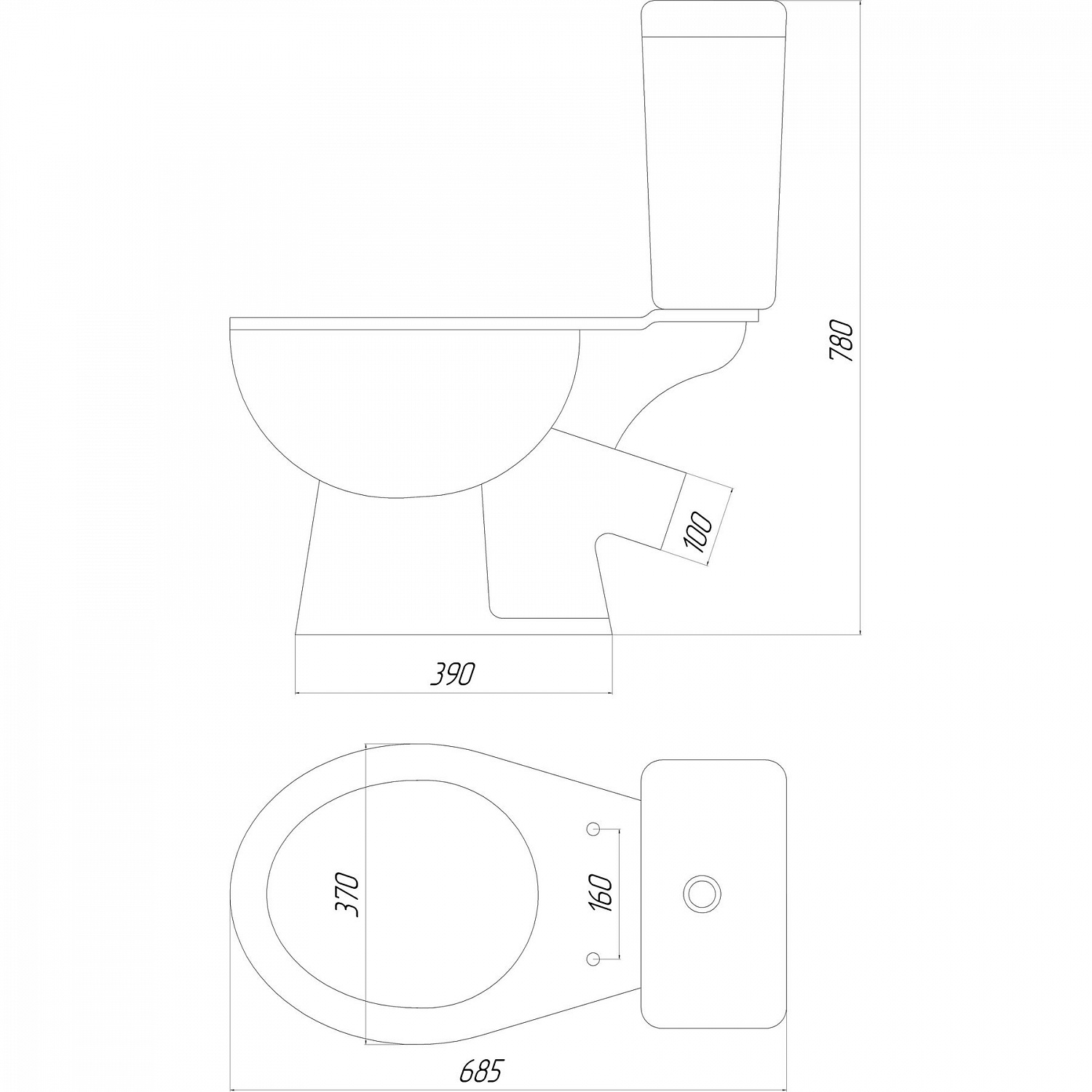 Унітаз-компакт «Лідо 1с», бок, кос, ш-(700119-0512-0110-0417-0332) (Дніпрокераміка),