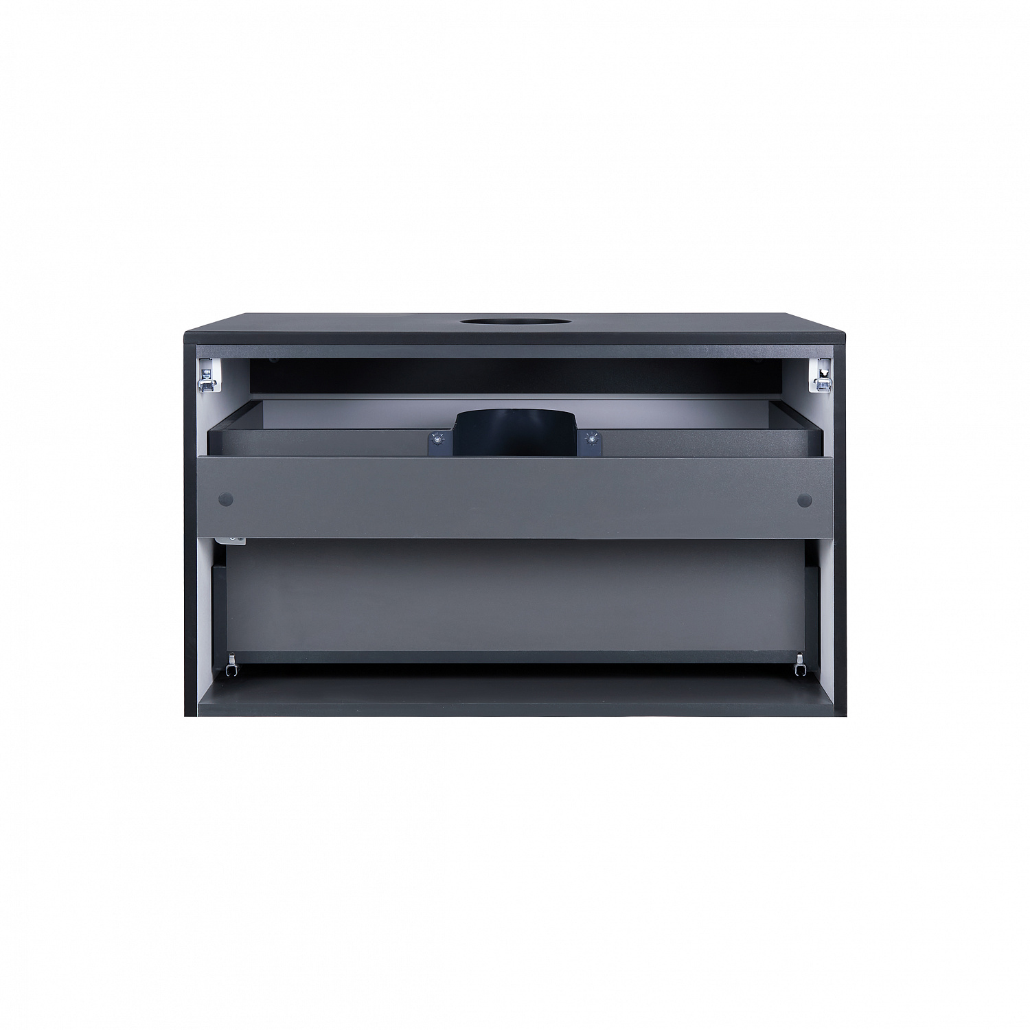 Тумба підвісна Qtap Virgo 800х476х469 Black/White зі стільницею QT1879TPА802BW