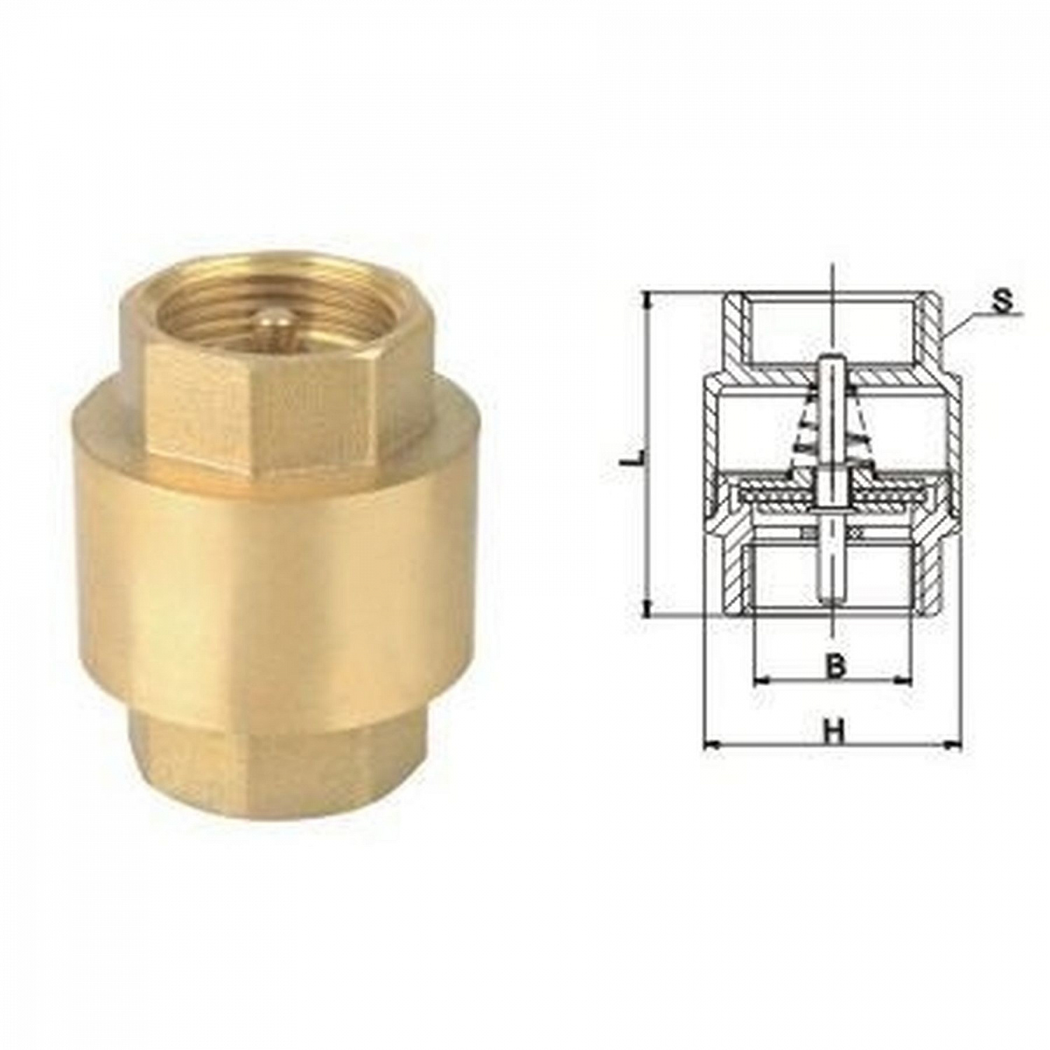 Клапан зворотного ходу води SOLOMON 1 1/2″ C6022 лат. шток в інтернет-магазині Yago