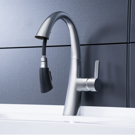 Змішувач для кухні Qtap Cult CRM 007F з висувним виливом