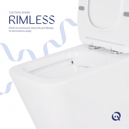 Унітаз-компакт Qtap Crow безобідковий з сідінням Soft-close QT05222170W