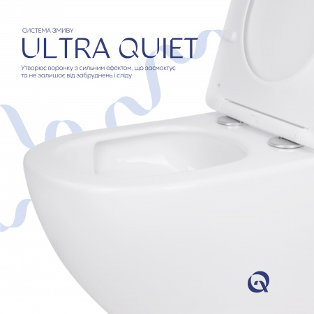 Унітаз підвісний Qtap Jay безободковий Ultra Quiet з сидінням Soft-close QT07335177W