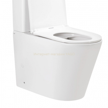 Qtap Scorpio чаша унітазу підлогового Rimless гор. випуск, нижнє підведення, без сидіння 670x360x850 mm WHITE