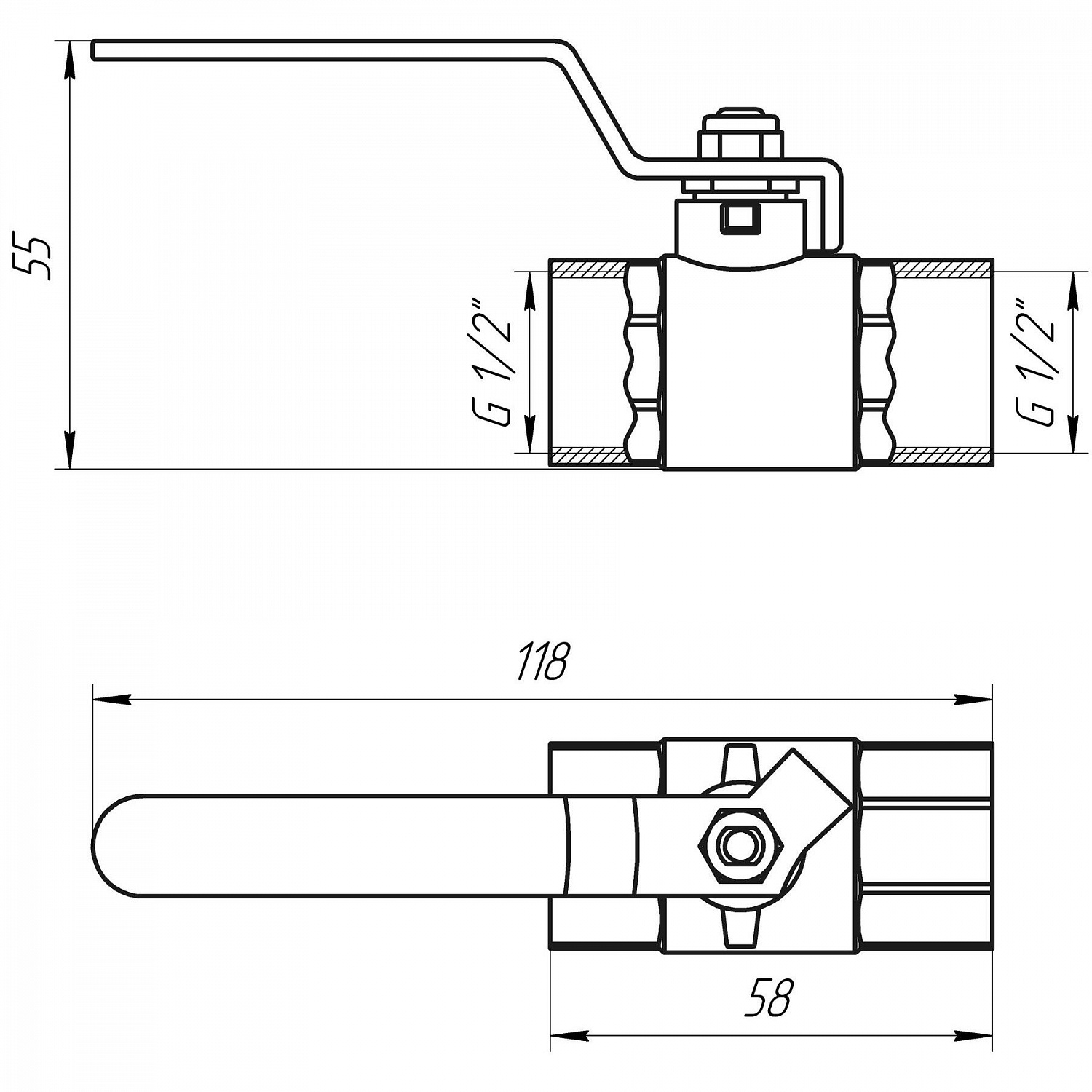 Кран кульовий прямий Q PROFESSIONAL    1/2″ ВВ КР PN40 QP151 в інтернет-магазині Yago