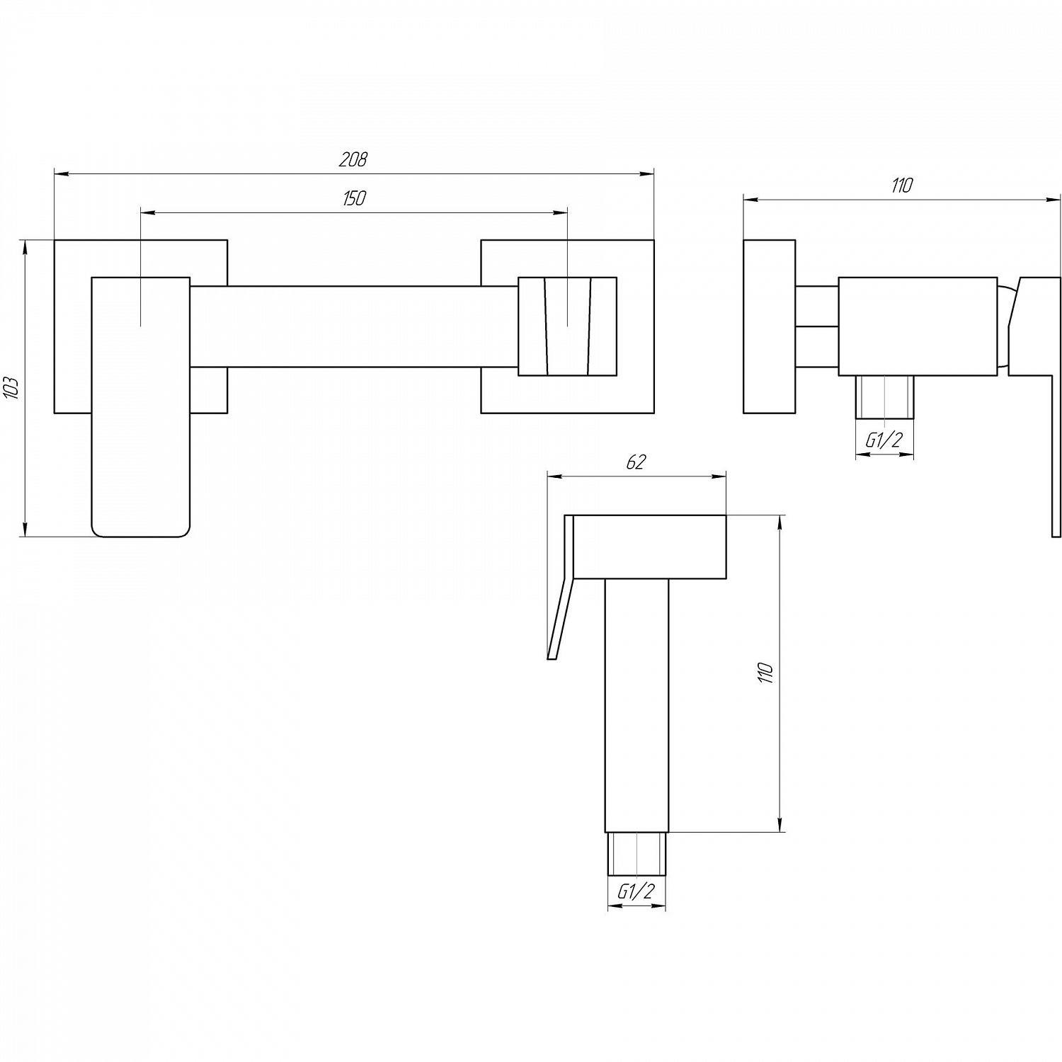 Змішувач гігієнічний Globus Lux  Niagara GLN-5-106MIX
