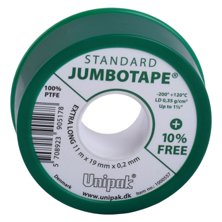 Фум стрічка тефлонова Jumbotape standard UNIPAK (11м х19мм х 0,2мм) в інтернет-магазині Yago