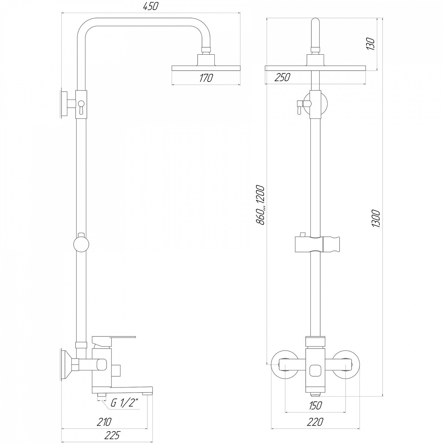 Душова система DOMINO  DMS-0005