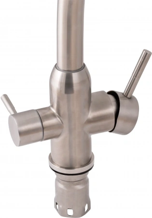 Змішувач кухоний Lidz Aria 020F2 з підключенням для питної води (k35) Nickel