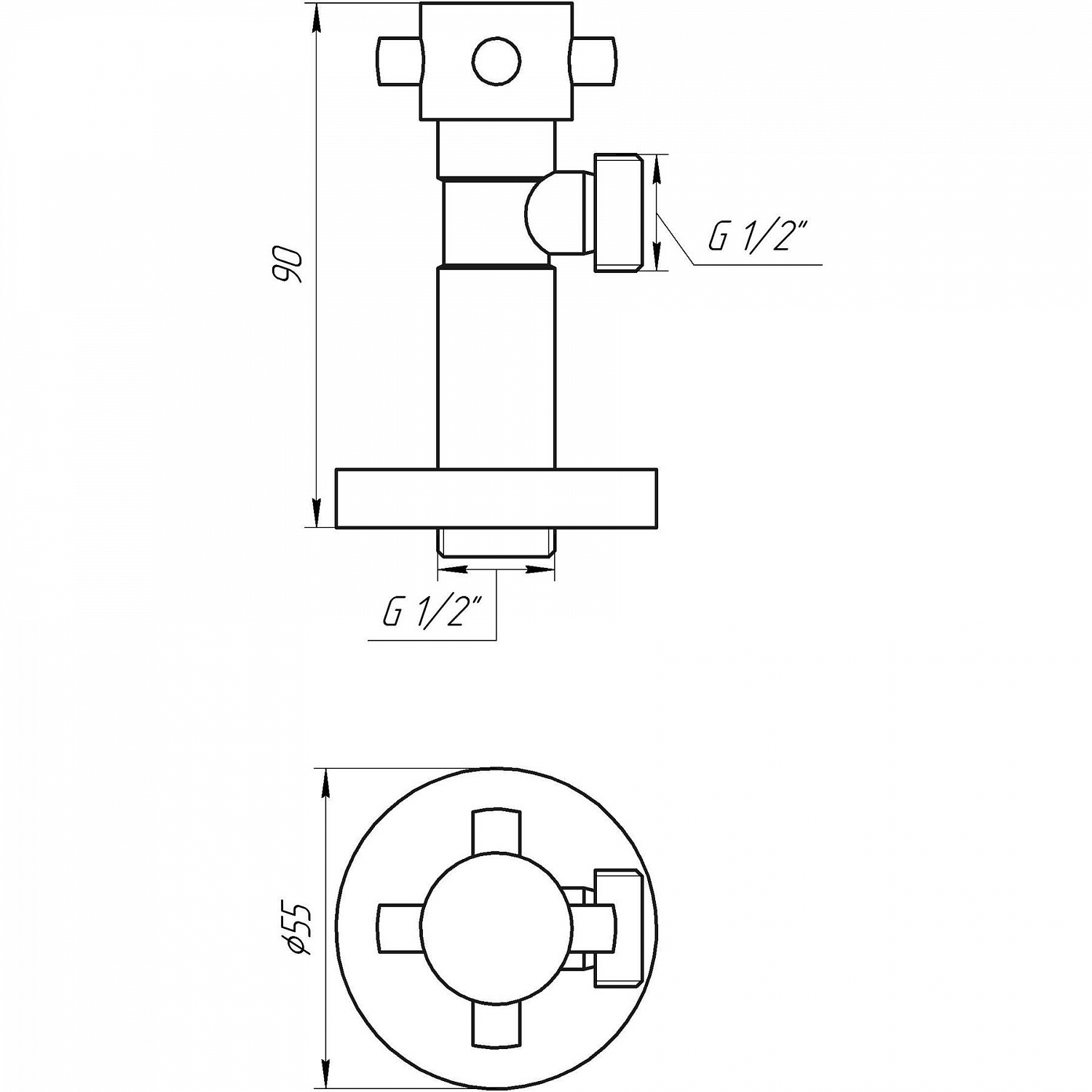 Кран напівобертовий кутовий SOLOMON 1/2″х1/2″ Retro 7077 (2шт) в інтернет-магазині Yago