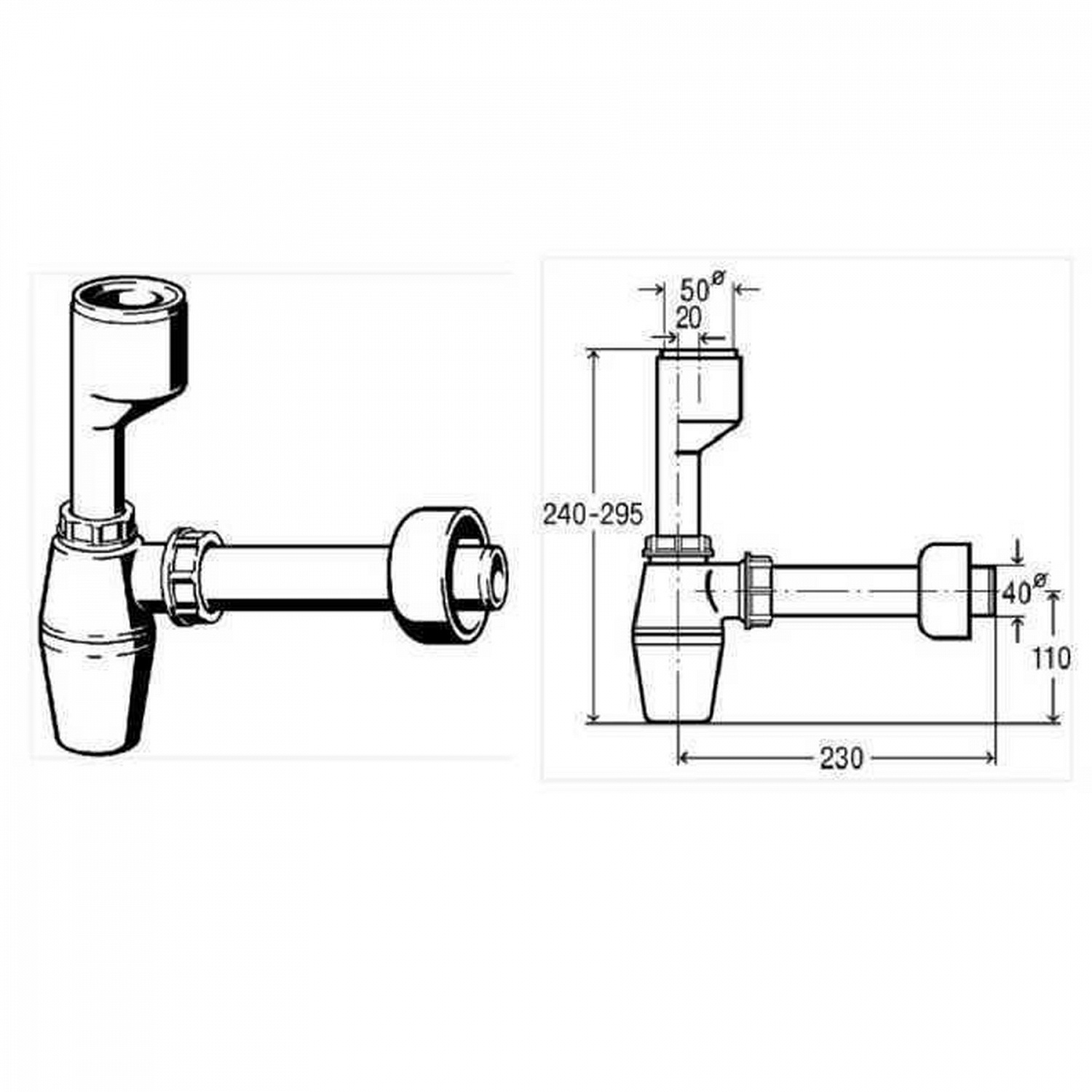Сифон для пісуара VIEGA пластик бутил. 112271