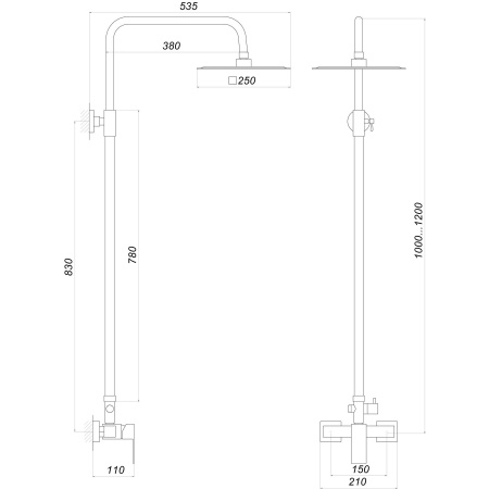 Душова система Globus Lux SICILIA SBQ-SH-105