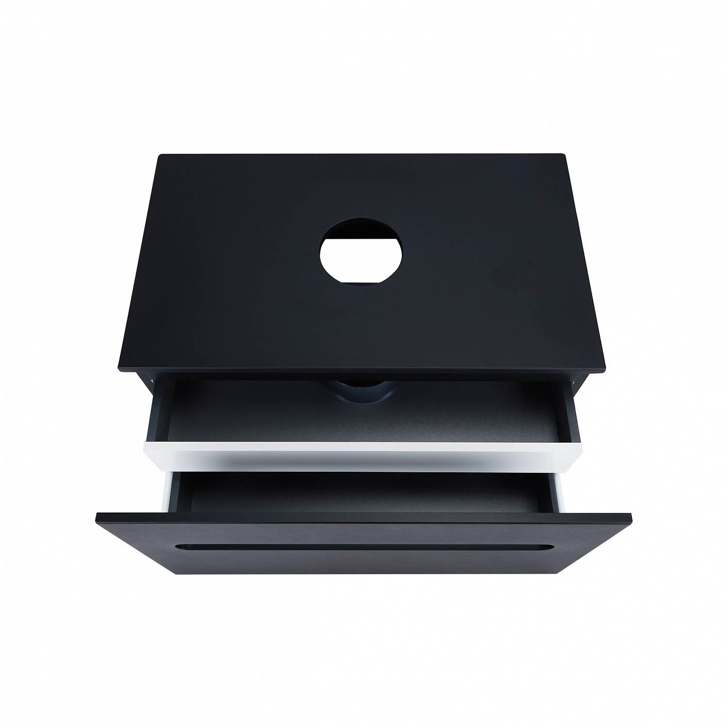 Тумба підвісна Qtap Virgo 800х476х469 Black/White зі стільницею QT1879TPА802BW