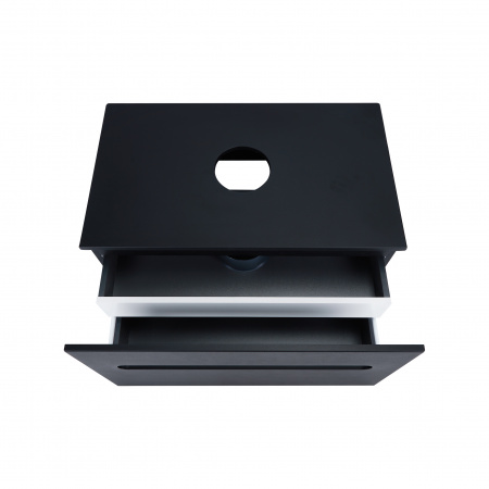 Тумба підвісна Qtap Virgo 800х476х469 Black/White зі стільницею QT1879TPА802BW