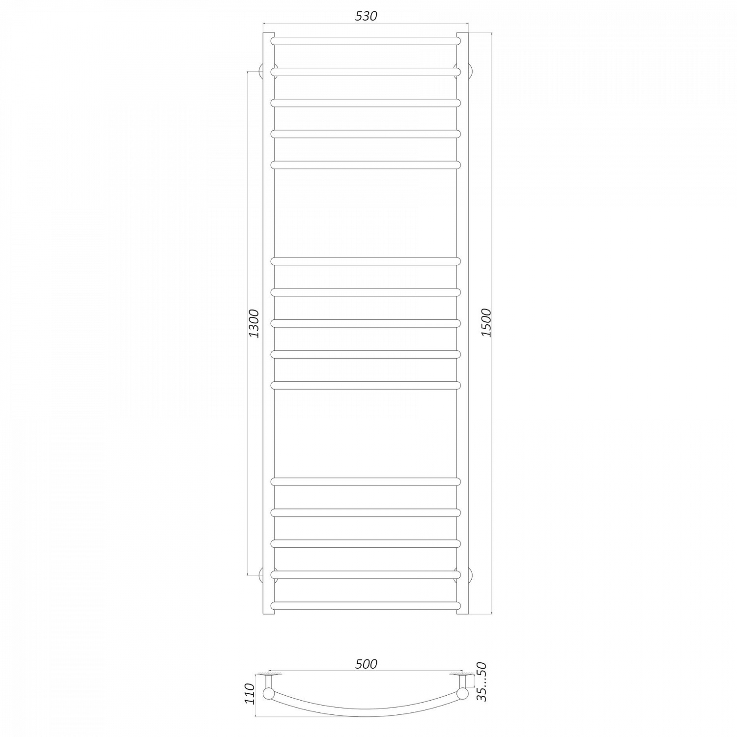 Рушникосушарка UNIO LDE W 1500-500-15 Драбинка Дуга Еліт вода в інтернет-магазині Yago