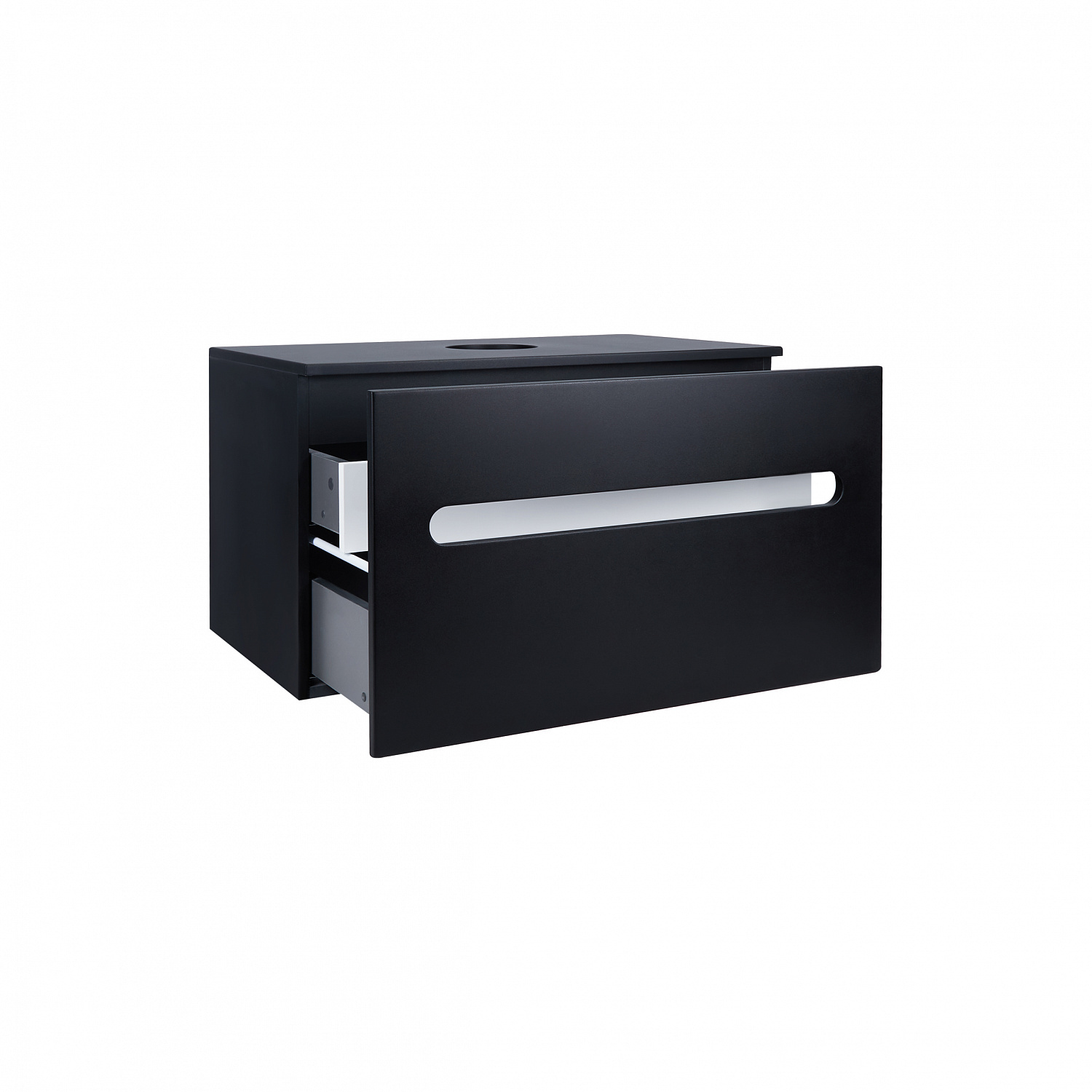 Тумба підвісна Qtap Virgo 800х476х469 Black/White зі стільницею QT1879TPА802BW
