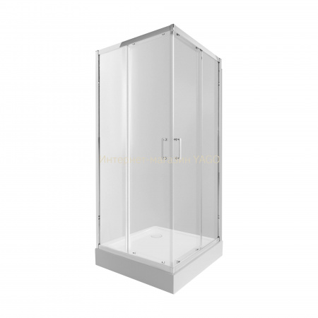 Набір Qtap душова кабіна Taurus CRM1011SC6 Clear 100х100 см + піддон Tern 301112
