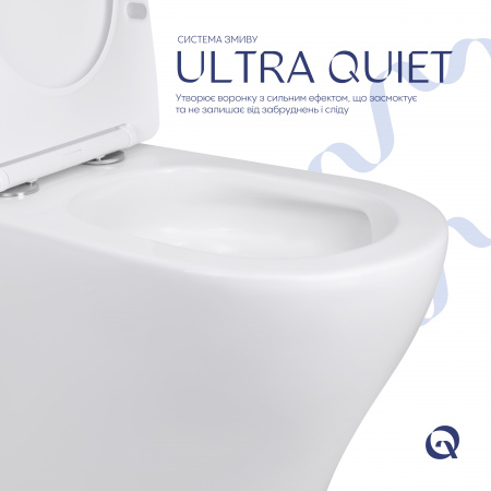 Унітаз підлоговий Qtap Virgo Ultra Quiet безобідковий з сидінням Soft-close WHITE QT18226092AW