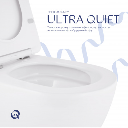 Унітаз підвісний Qtap Robin Mew безобідковий з сидінням Soft-close QT13332381АSW