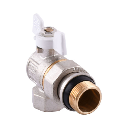 Кран кульовий кутовий з американкою Q PROFESSIONAL QP004 PN40 3/4″ антипротікання, Білий метелик в інтернет-магазині Yago