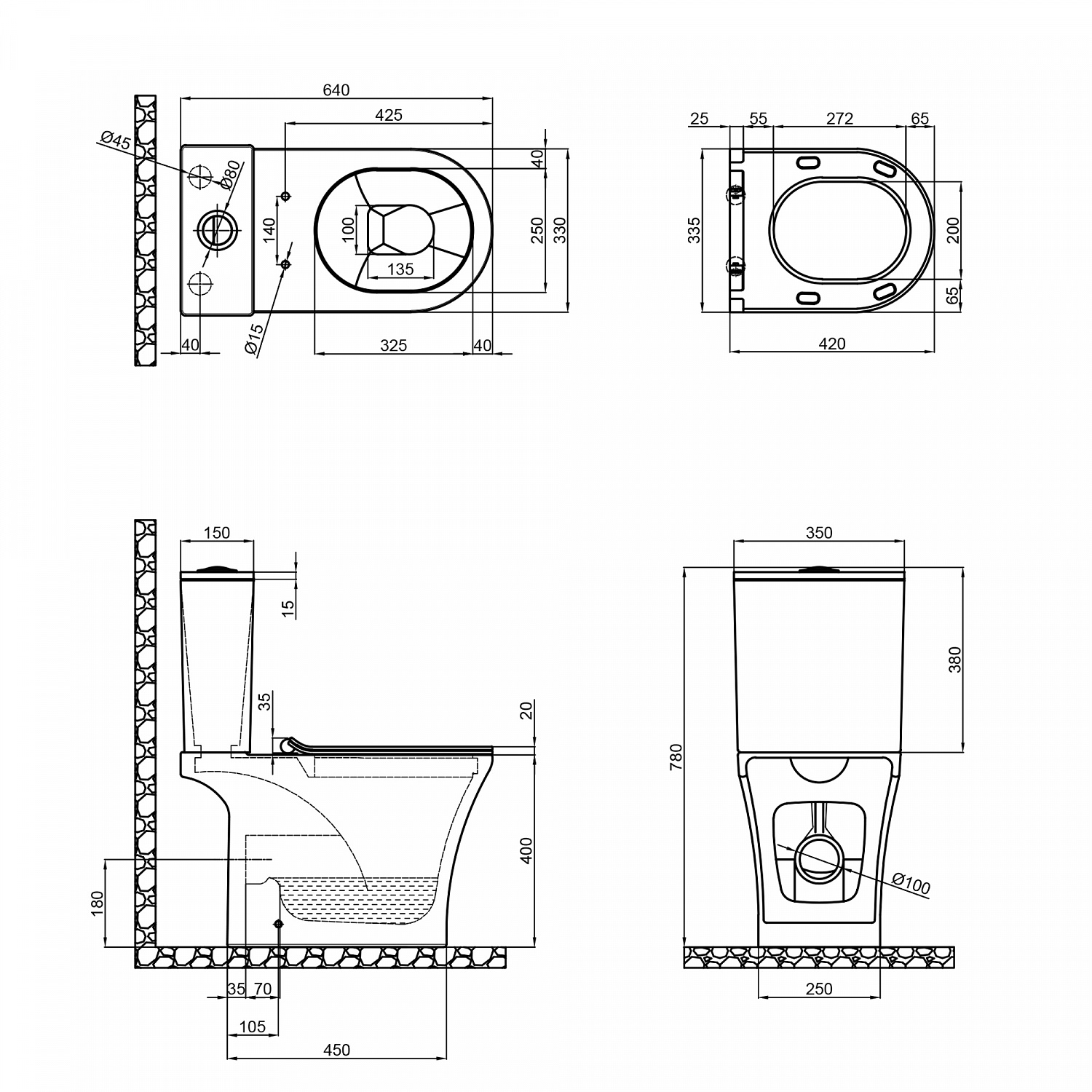 Чаша Qtap Presto без сидіння