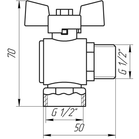 Кран кульовий Q PROFESSIONAL 1/2″  нв КБ  кутовий Q154  PN40 в інтернет-магазині Yago