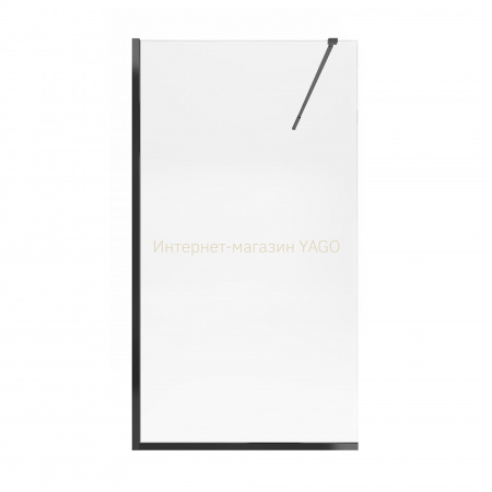 Душова перегородка Qtap Walk-In Standard BLM2011.C8 100х200 см, скло Clear 8 мм, покриття CalcLess