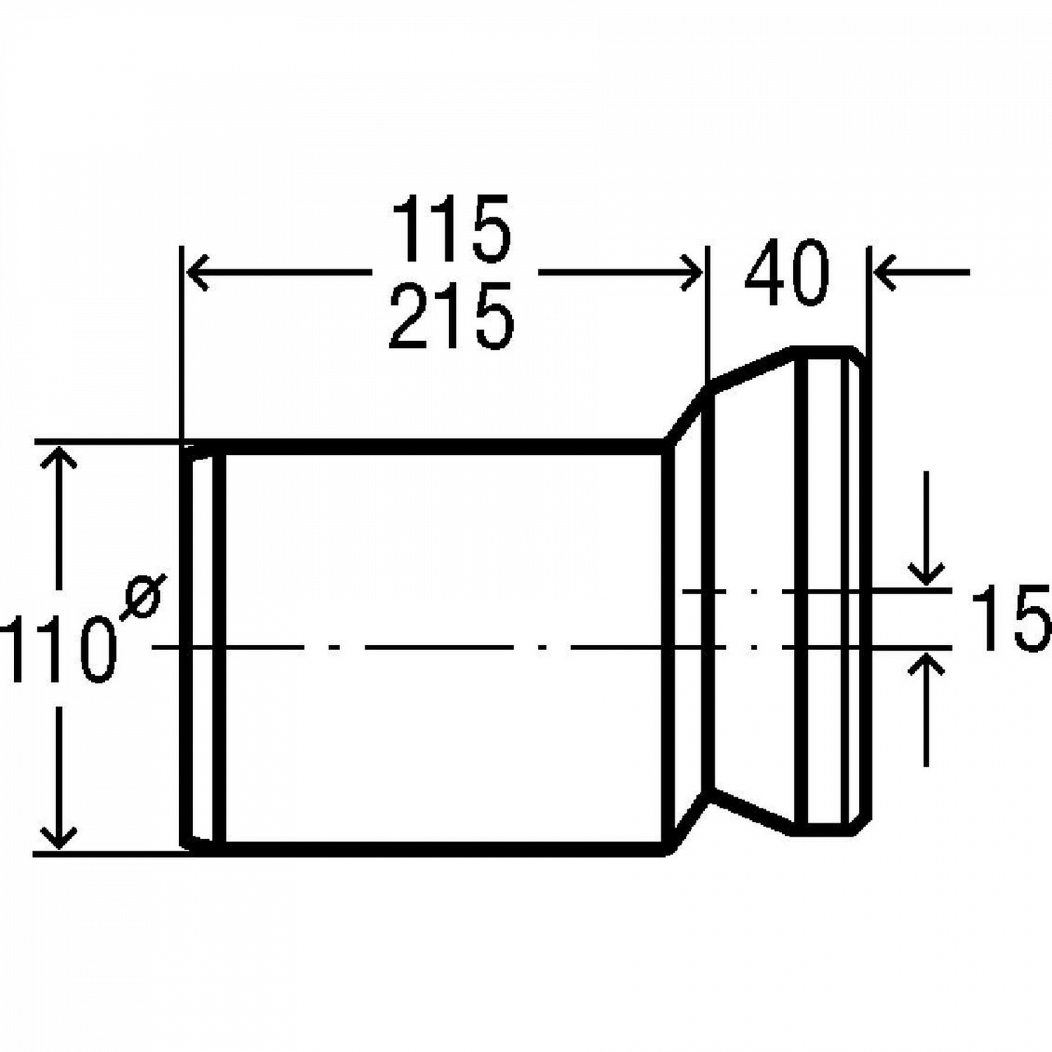 Патрубок для унітазу 155мм ексцентрик пластик Ø110 VIEGA 103231 в інтернет-магазині Yago