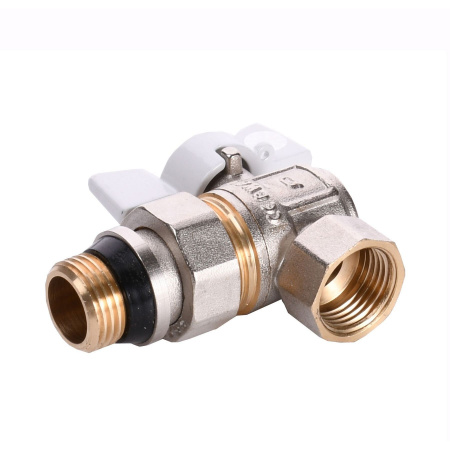 Кран кульовий кутовий з американкою Q PROFESSIONAL QP004 PN40 1/2″ антипротікання, Білий метелик в інтернет-магазині Yago