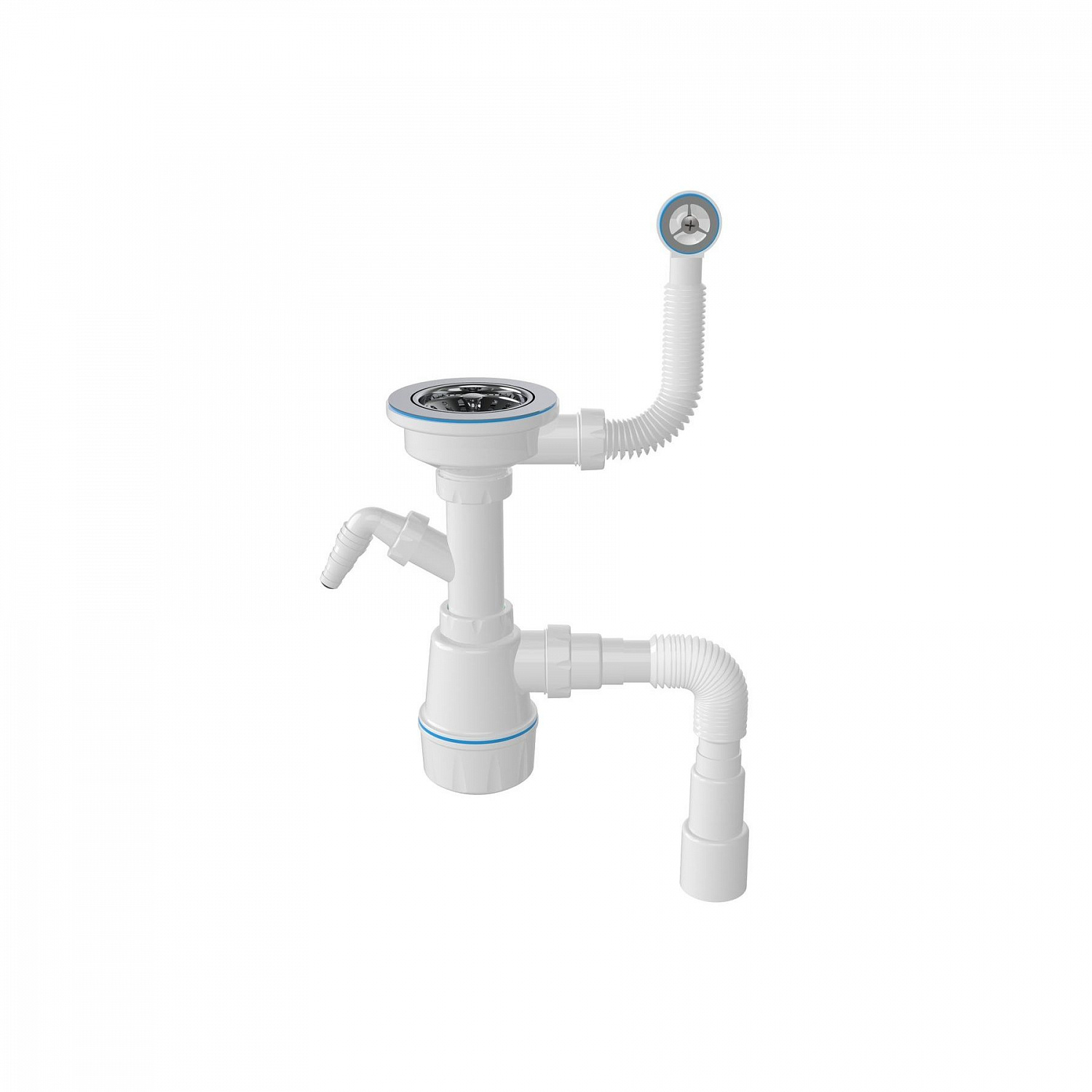 Сифон для мийки гранiтної з круглим переливом