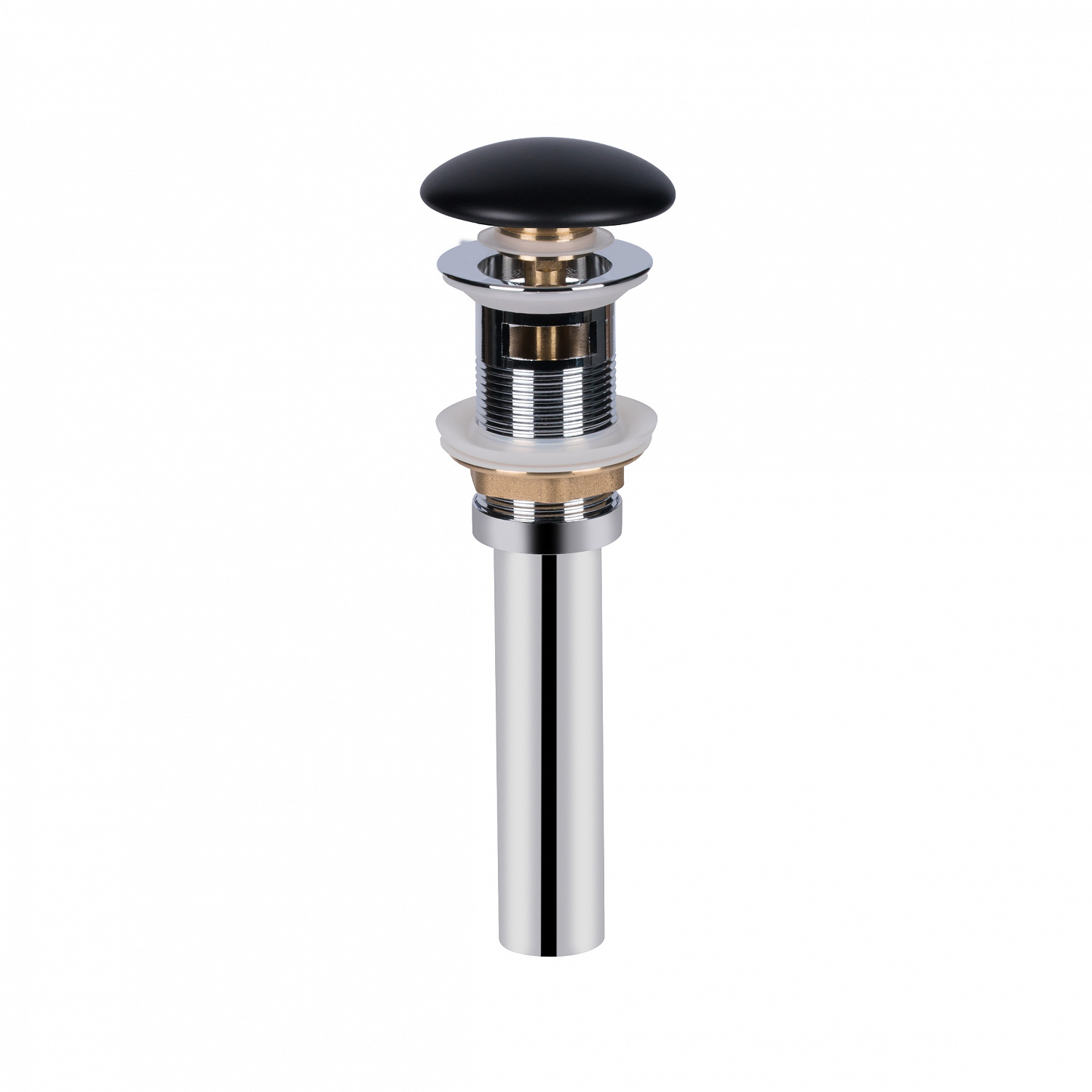 Донний клапан для раковини Qtap PU03O 225х70х70 Matt black з переливом